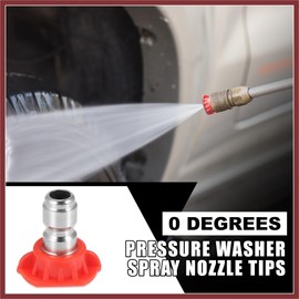 HEROFFIX 0 Degrees High Pressure Washer Spray Nozzle Tips Quick Connector Red 5 Pcs Vehicle Components Replace Parts