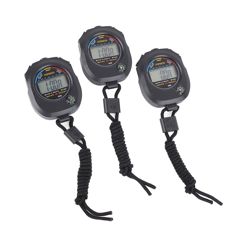3 PCS Sports Stopwatch, High Precision Waterproof 40mah, for Timing