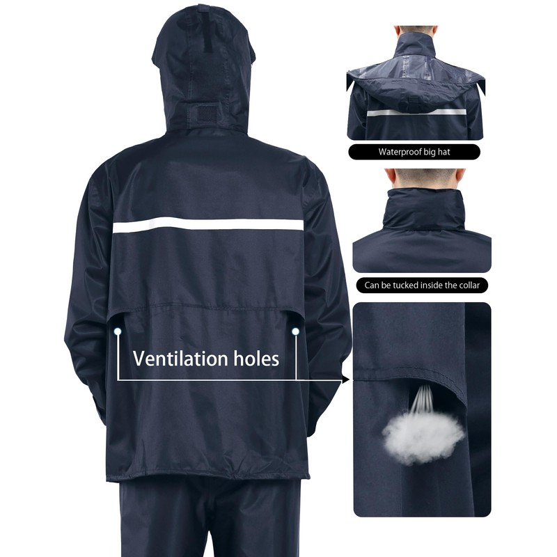 iCreek Rain Suit Waterproof Jacket and Trouser Suit Raincoat for