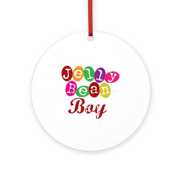 CafePress Jelly Bean Boy Round 4" MDF Holiday Ornament