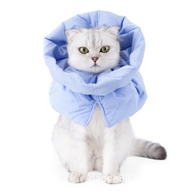 Cat Recovery Collar,Soft Adjustable Cat Cone,Kitten Cone for Cats After Surgery to Stop Licking Scratching,Lightweight Waterproof Fasteners Collars for Cats Kittens Puppies (Light Blue, S)