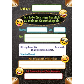 12 Invitation Cards for Children's Birthday Parties Girls Boys / Birthday Invitations