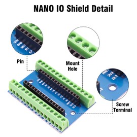 Nano Extension Board Binghe 2 Pieces Nano Shield, Nano Holder, Nano IO Shield V1.O Simple Expansion Board with Screw Terminals Compatible with Arduino nano