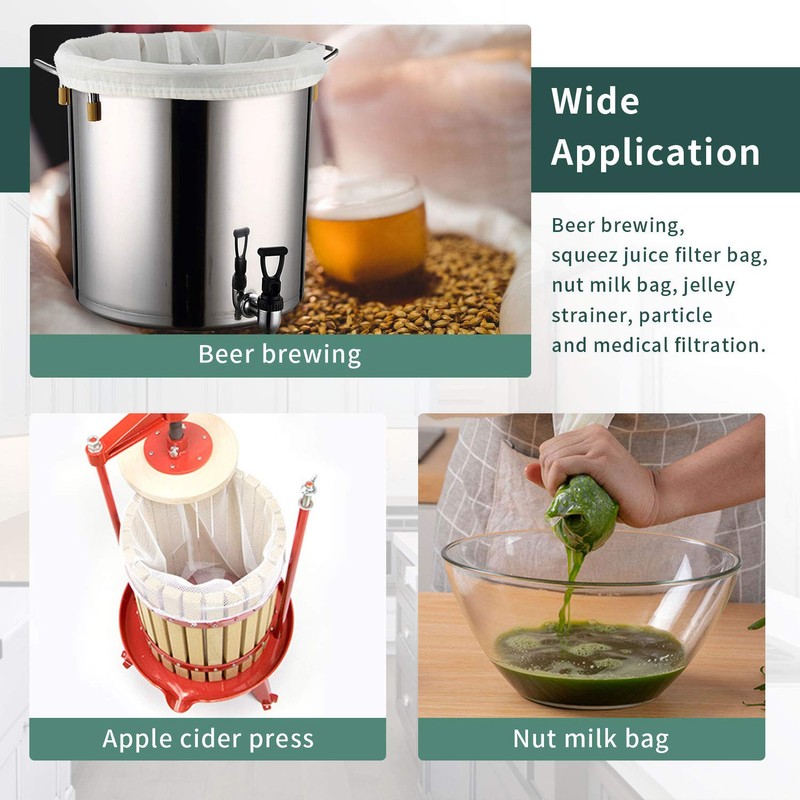 Kitchen Food Straining Bag Jelly Strainer Nylon 120Micron Home Wine