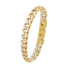 s.Oliver 2036867 Men's Stainless Steel Bracelet 20 + 1.5 cm Two-Tone Comes in Jewellery Gift Box, Stainless Steel, None