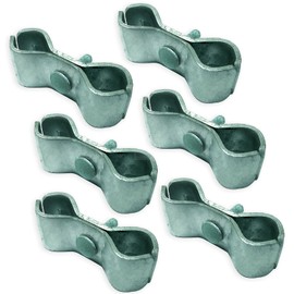 FenceScreen 1-3/8" Silver Galvanized Steel Temporary Fence Panel Clamp Set with Hardware For Welded Wire & Chain-Link Temp Fencing Panels (6 Pack)