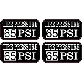 StickerTalk Tire Pressure 65 PSI Vinyl Stickers, 2 inches by 1 inch