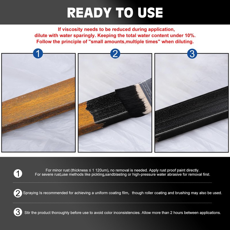 Rust Converter Paint - 64oz Water-Based Rust Reformer & Metal