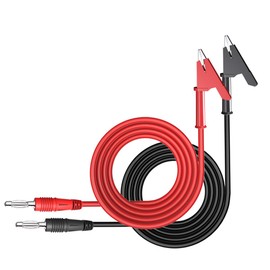 2Pcs 4MM Banana Plug to Alligator Clips 15A Test Lead Wire Cable Set 14AWG for Multimeter Oscilloscope Testing Probe 1M