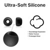 WHIZZER SS20 Wide-Bore Silicone Ear Tips for IEMs, Ultra-Soft Matte