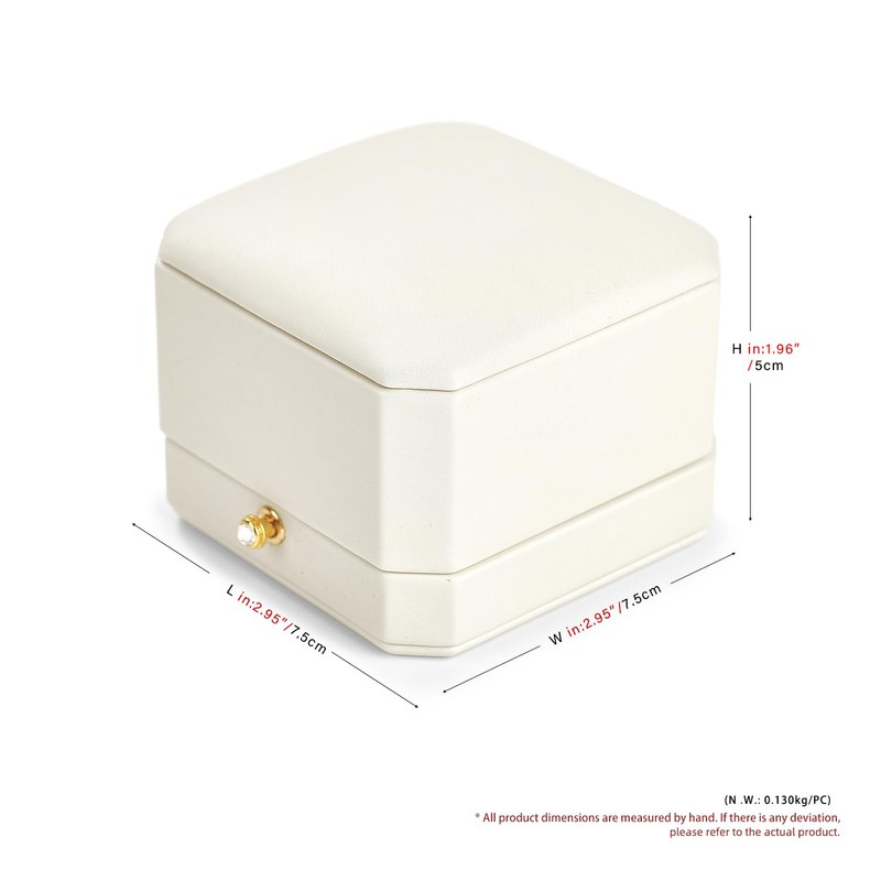 Oirlv Engagement Ring Box PU Leather Ring Storage Box for