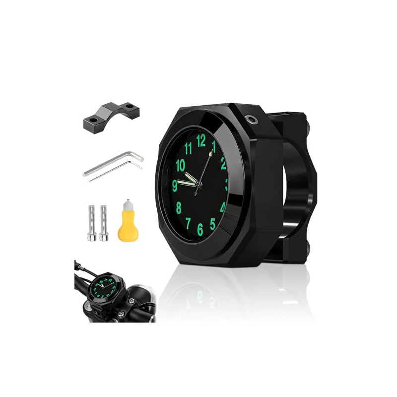 Motorcycle Watch Handlebar, Bicycle Watch for Handlebars with Light Function,