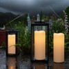 GenSwin Outdoor Candles with Remote Timer for Lanterns, 2 Pack