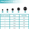 1780 PCS Black Round Pearl Beads, 3/4/5/6/8mm Small Beads for