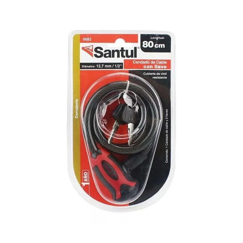 Santul Candado De Cable 80 Cm, 1/2'' Para Moto Y
