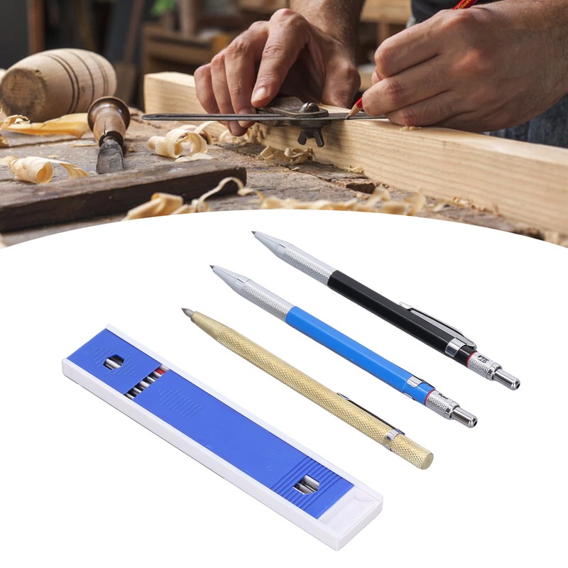Carpenter Pencil Mechanical 2.0mm Marking Scriber Tool with Refills for