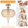 Tbaoinla Semi Flush Mount Ceiling Light - French Gold Finish