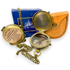to My Son – Never Forget That I Love You, Brass Compass, Gift for Son from Mom and Dad, Graduation, Baptism, Confirmation, Communion, Sentimental Keepsake, Birthday Gift, Back to School, Faith Gift