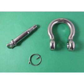 US Stainless Stainless Steel 316 Anti-Off Bow Shackle with Locking Ring (2 Piece 3/8" 10mm Anti Off Bow Shackle)