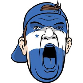 JJH Inc Honduras Football Fan Face Flag Soccer Vinyl Decal Sticker Waterproof Car Decal Bumper Sticker 5"