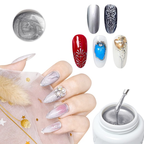 LOKFAR 1PCS Metallic Nail Polish Nail Art Gel Paint for