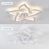 Ruibutrade White Flower Modern CeilingFans with Lights, Low Profile Ceiling