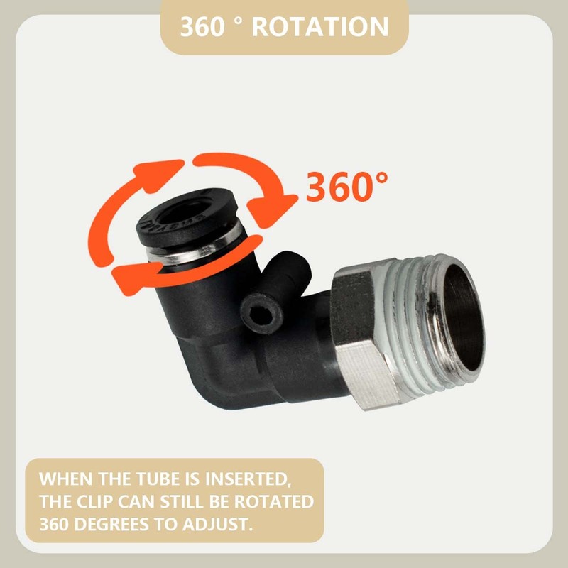 Bwintech 10 Pcs 10mm Tube to 1/8" Male BSP Thread