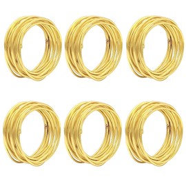 YDHfdc Napkin Rings Gold 6 Pieces Hollow Out Metal Napkin Rings Round Universal Napkin Buckles Suitable for Wedding Banquets, Parties and Hotel Table Decorations