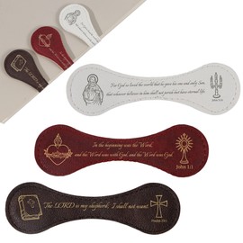 Christian Magnetic Leather Bookmarks: 3PCS Bible Verse Book Mark for Women Men, Scripture Book Marker Clips, Religious Gifts for Reading Lovers, School Office Bible Study Supplies for Church Prayer