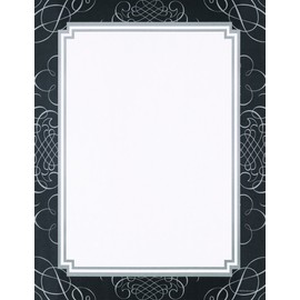 Great Papers! Black & Silver Scrolls Letterhead, 8.5"x 11", 80 Count (2013169)