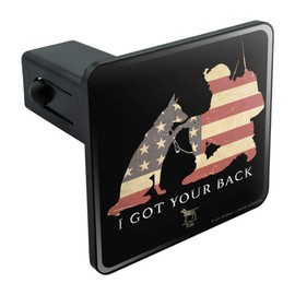 GRAPHICS & MORE I Got Your Back Soldier and German Shepherd Dog American Flag Tow Trailer Hitch Cover Plug Insert