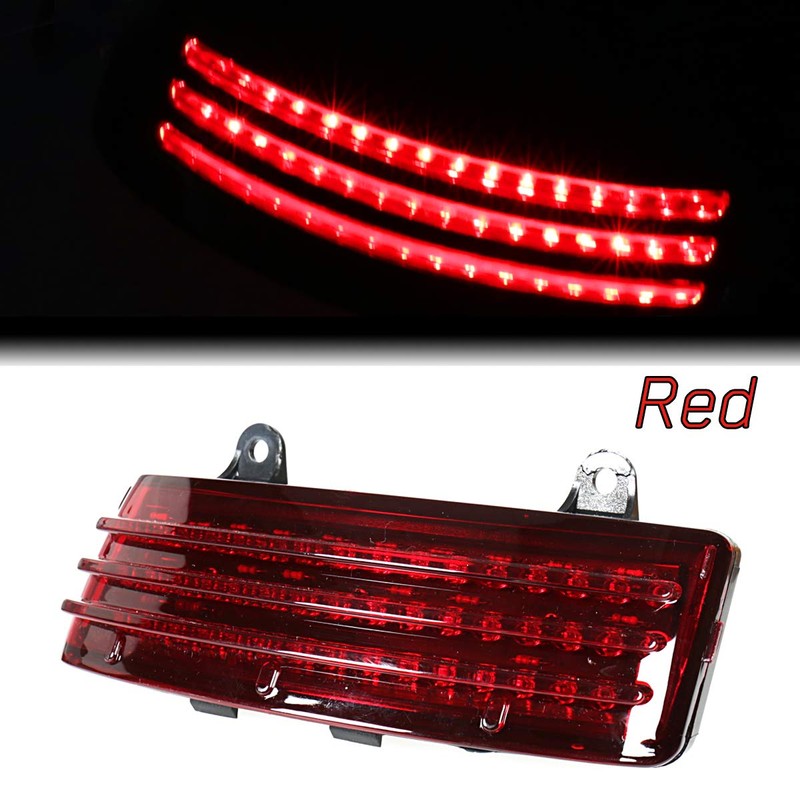 Tri-Bar LED Rear Tail Brake Fender Tip Light For Harley