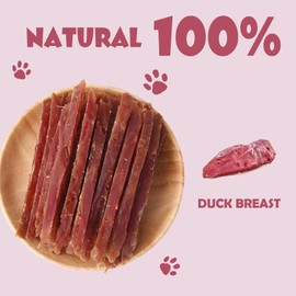 ASMPET Duck Jerky Dog Treats, Real Duck Strips Dog Snacks, High Protein Dog Jerky, Soft Chewy Dog Training Treats for Small Medium Large Dogs, Healthy Dog Chews in Resealable Bag, 10.6 oz (300g)