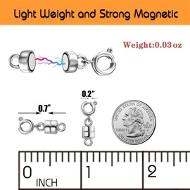 Kcctoo Magnetic Necklace Clasps and Closures - 14k Gold and Silver Plated Bracelet Connectors for Necklaces Chain Jewelry Making