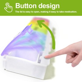 Jsdoin Jsdoin Tablettenbox 7 Tage, Pillendose 7 Fächer Regenbogen Tablettenbox, Medikamentenbox Leicht Zu Öffnen Regenbogen Deutsch