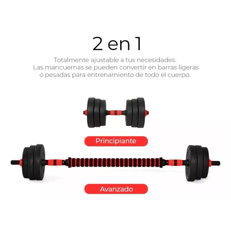 Otra Volta Kit Mancuerna Pesas Barra Recta Ejercicio Ajustable De