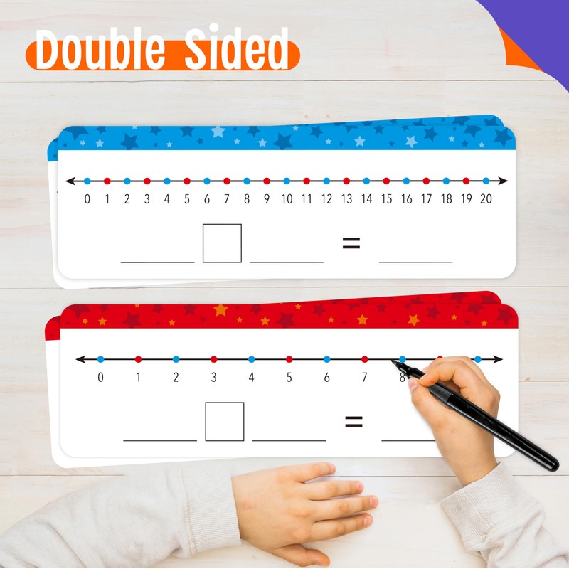 15 PCS Number Line Dry Erase Boards, Double Sided Writable
