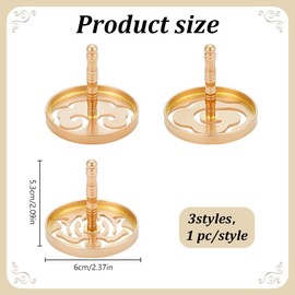 WEBEEDY 3 Styles Incense Press Mold Chinese Incense Burner Making Tools Brass Incense Ash Press Mold Golden Incense Powder Press Mold Kit DIY Fragrance Accessories Gift for Incense Enthusiasts