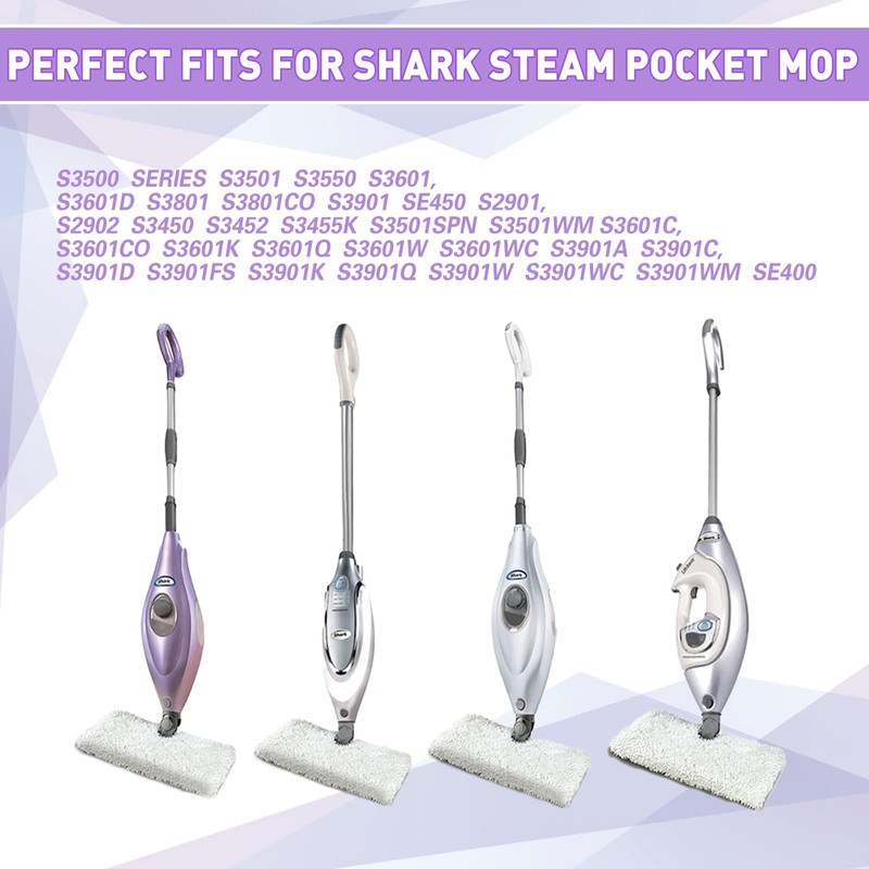 Tidy Monster 4 Pack Microfiber Steam Mop Replacement Pads for