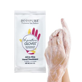 Bodipure All-In-1 Moisturizing Hand Mask Gloves – Keratin & Vitamin E Treatment for Dry Cracked Hands, Deep Hydration Repair Gloves, Strengthen Nails & Soften Cuticles, Spa Hand Care 24 Pairs