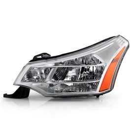 ACANII - For 2008-2011 Ford Focus S|SE|SES|SEL Chrome Housing Headlight Headlamp Assembly Replacement Left Driver Side