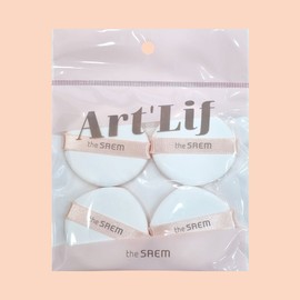 The Saem Art Leaf Water Drop Cushion Puff (4P) / 더샘 아트리프 물방울 쿠션 퍼프(4P)