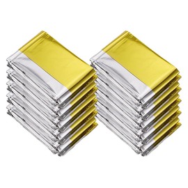 Hitopin 20 Pieces Emergency Foil Blankets, Survival Emergency Blanket, Emergency Foil Thermal Blankets for Survival, Emergency Gold Foil Blanket, for Outdoors, Survival, Hiking, Marathons(210 X 140cm)
