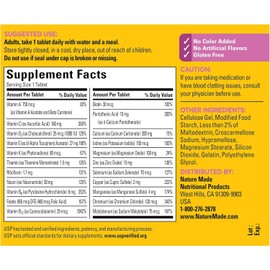Nature Made Women's Multivitamin 50+ Tablets with Vitamin D, 90 Count for Daily Nutritional Support