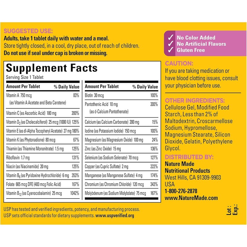 Nature Made Women's Multivitamin 50+ Tablets with Vitamin D, 90