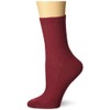 K. Bell Socks Women's Ribbed Ankle Crew, Red, 4-10