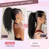 HOOJIH Ponytail Extension, Curly Wavy Drawstring Ponytail Hair Extensions Extra