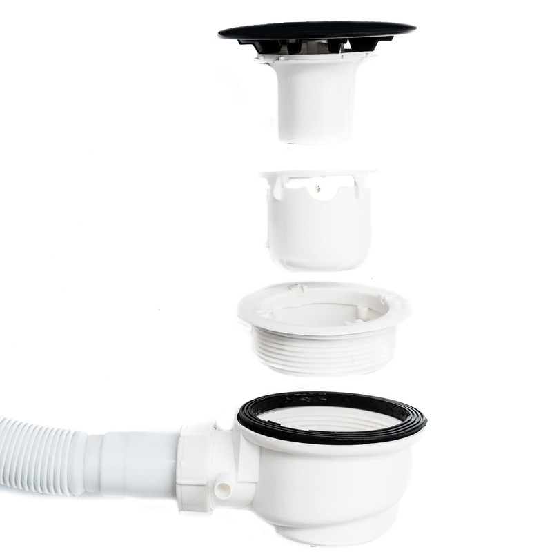 AquaParts Drain Fitting Shower Tray Siphon with Bath Plug |