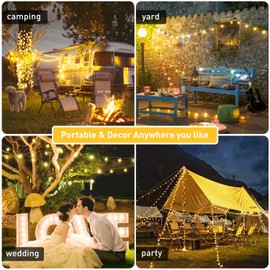 JMEXSUSS 100 LED Globe String Lights Battery Operated Christmas Lights Indoor Outdoor Waterproof 33ft 8Mode Battery Powered String Lights with Remote for Bedroom Patio Camping Wedding Party Decoration