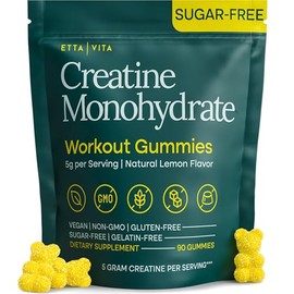 Etta Vita Gomitas De Monohidrato De Creatina Sin Azúcar, 5 Gramos Por Ración, Potentes Gomitas De Creatina Para Hombres Y Mujeres, Suplemento Para El 